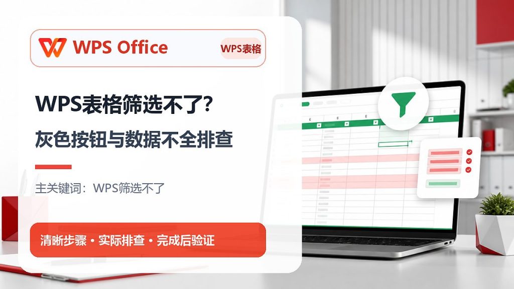 WPS表格筛选不了与按钮灰色排查