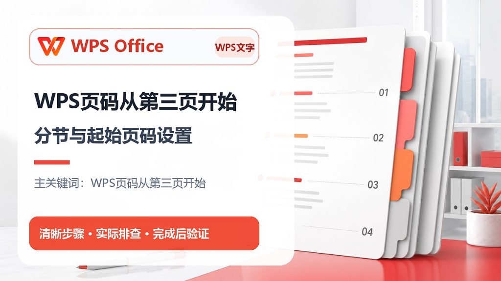 WPS页码从第三页开始的分节设置