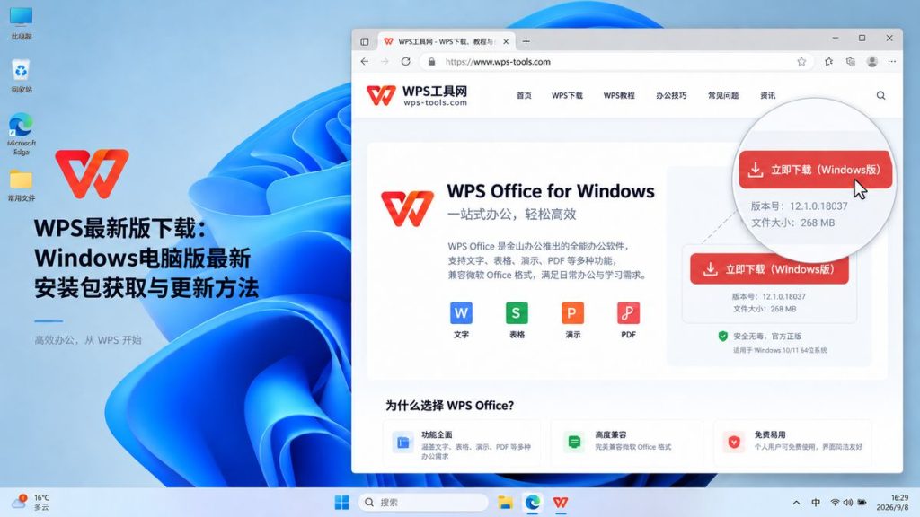 WPS最新版下载 Windows电脑版最新安装包获取与更新方法