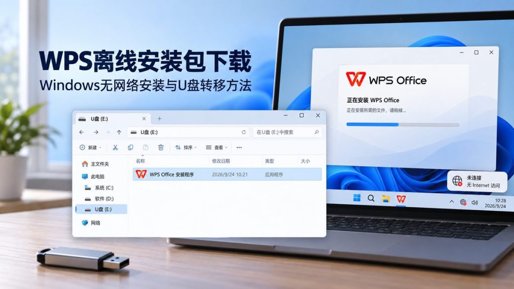 WPS离线安装包下载 Windows无网络安装与U盘转移方法